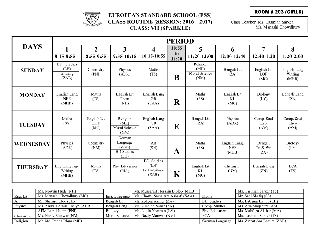 European Standard School (Ess)