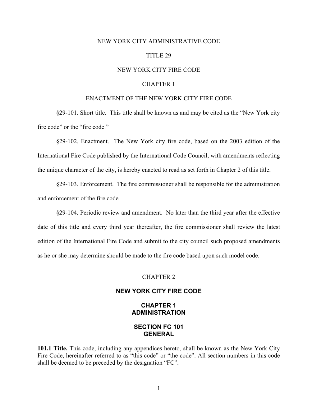 NYC Fire Code