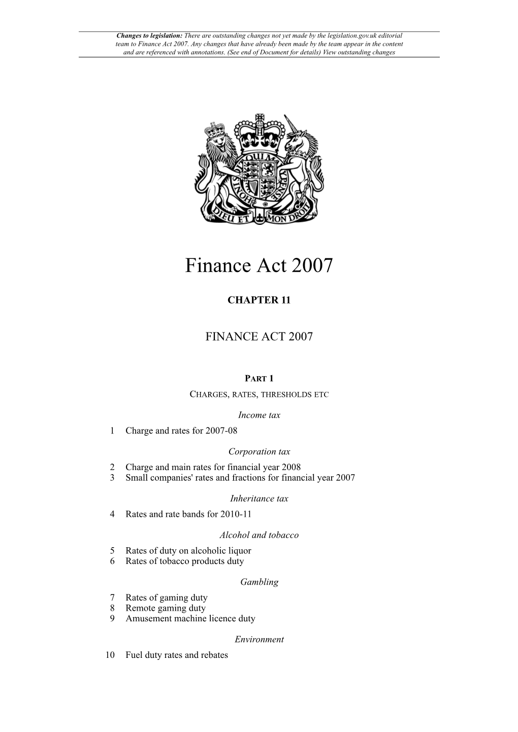 Finance Act 2007