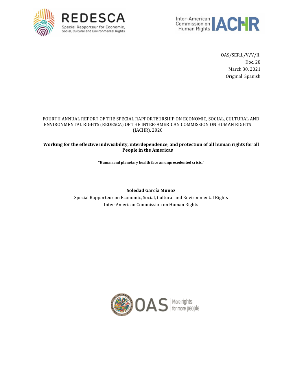 OAS/SER.L/V/V/II. Doc. 28 March 30, 2021 Original: Spanish FOURTH