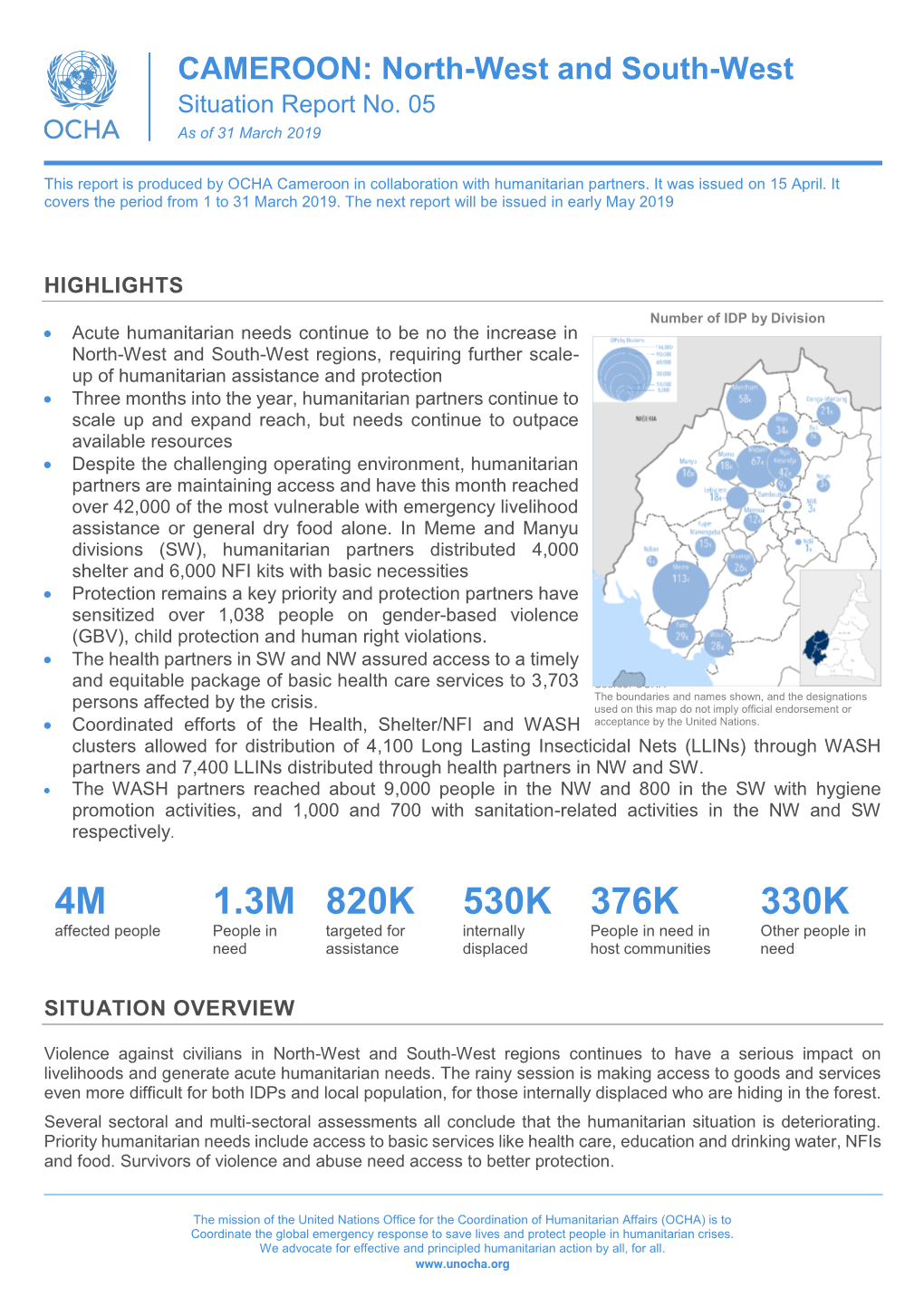 CAMEROON: North-West and South-West Situation Report No