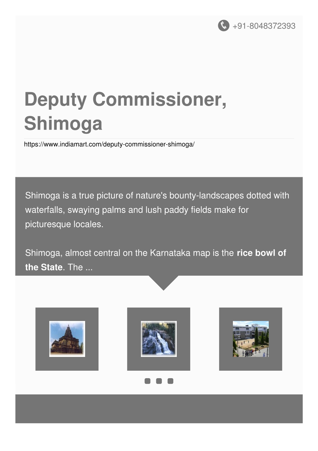 Deputy Commissioner, Shimoga