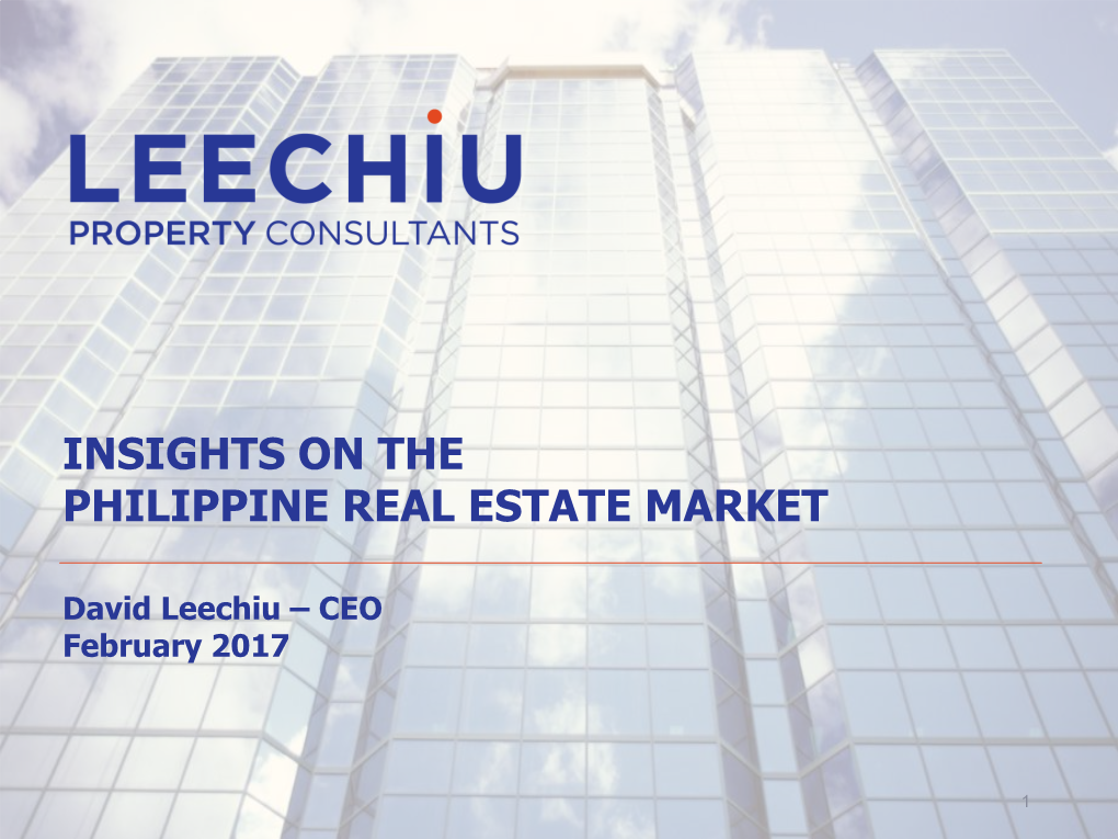 Insights on the Philippine Real Estate Market