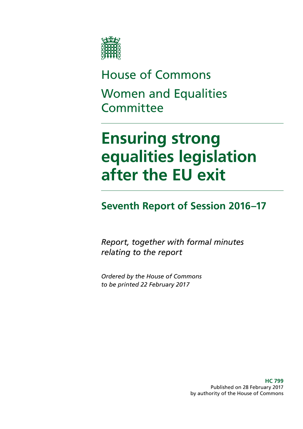 Ensuring Strong Equalities Legislation After the EU Exit Report