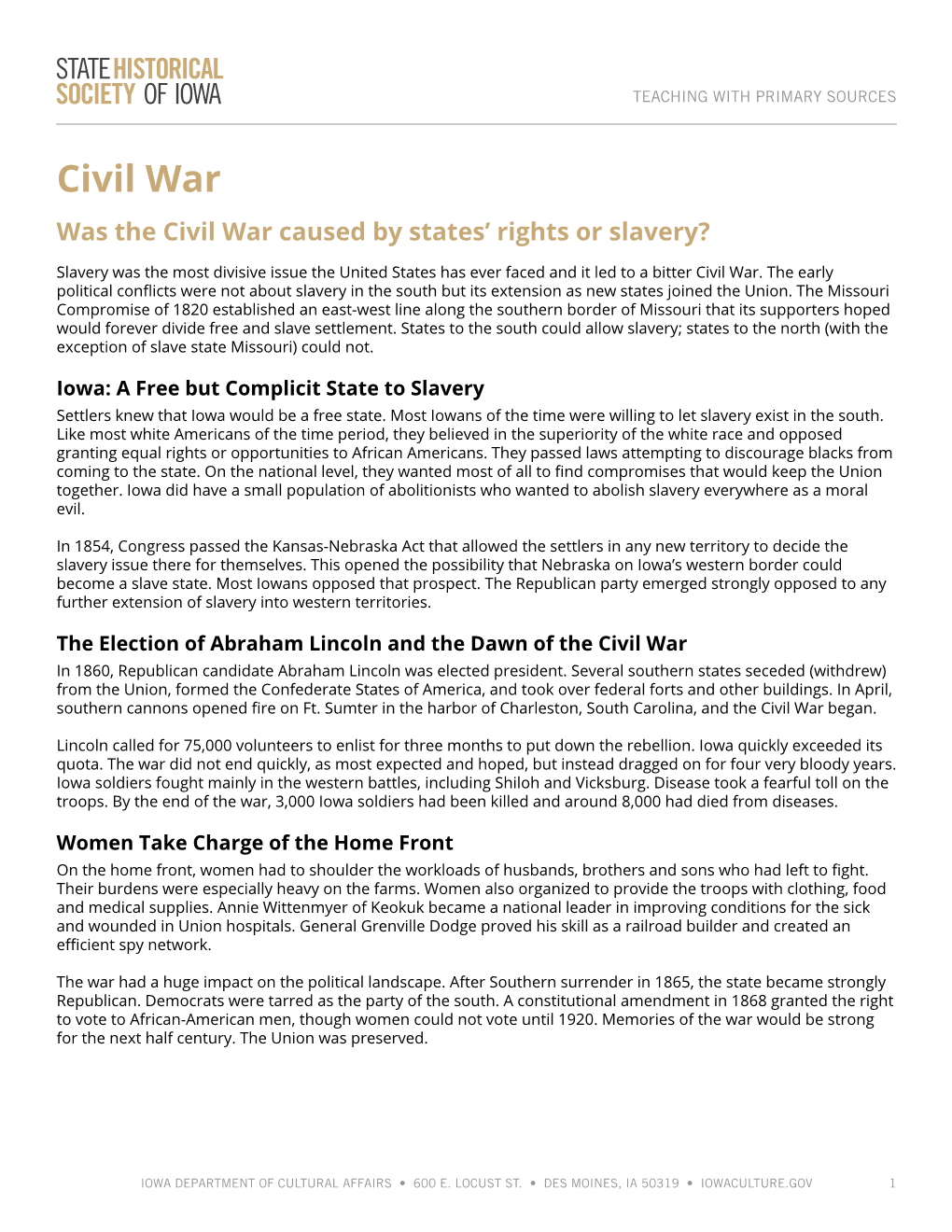 Civil War Was the Civil War Caused by States’ Rights Or Slavery?