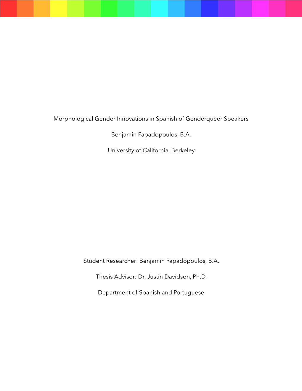 Morphological Gender Innovations in Spanish of Genderqueer Speakers