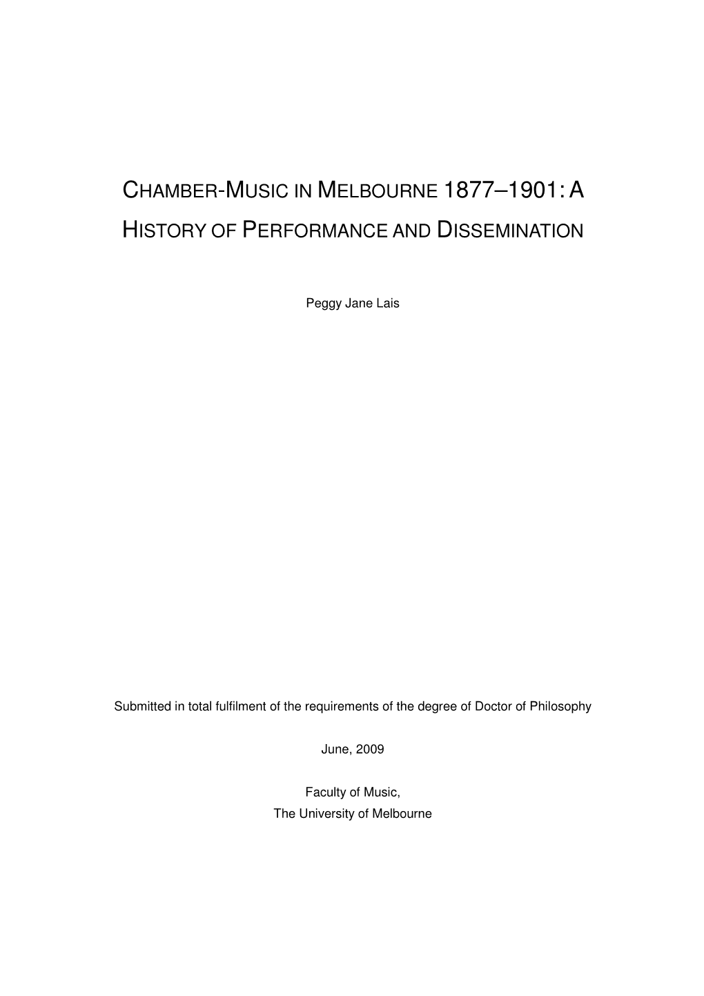 Chamber-Music in Melbourne 1877–1901:A