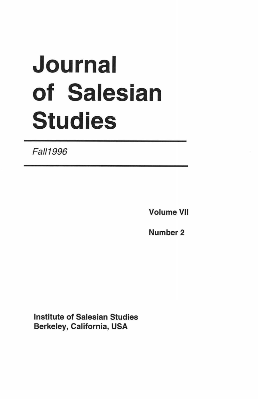 The Concept of Secularity in Salesian Documents