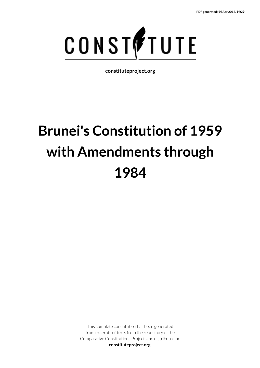 Constitution of Brunei Darussalam. 2