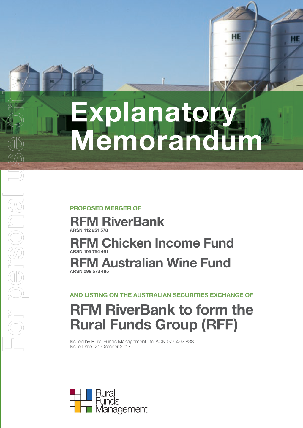 49408 RFM Explanatory Memorandum Text FA4.Indd