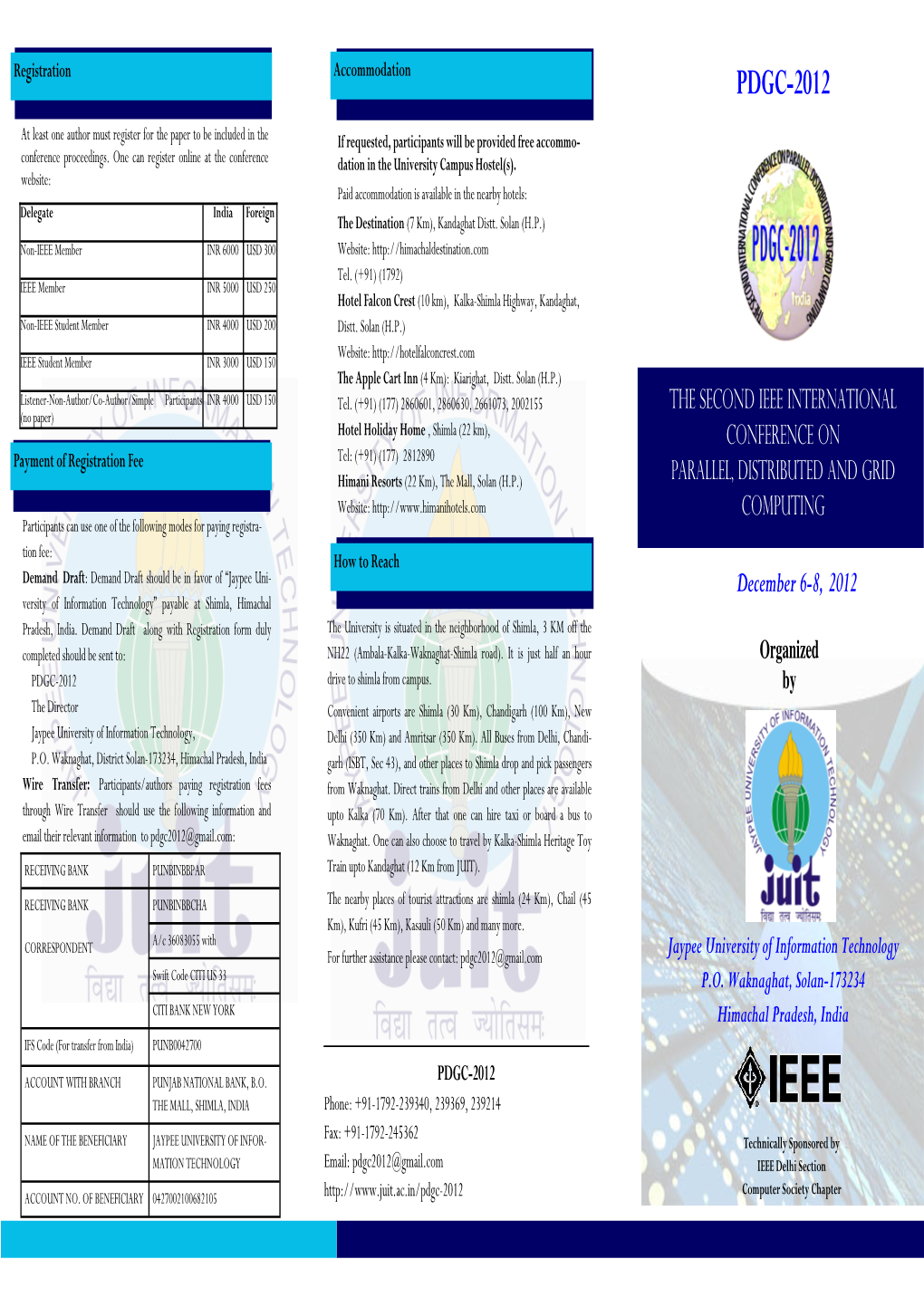 IEEE PDGC 2012 Leaflet
