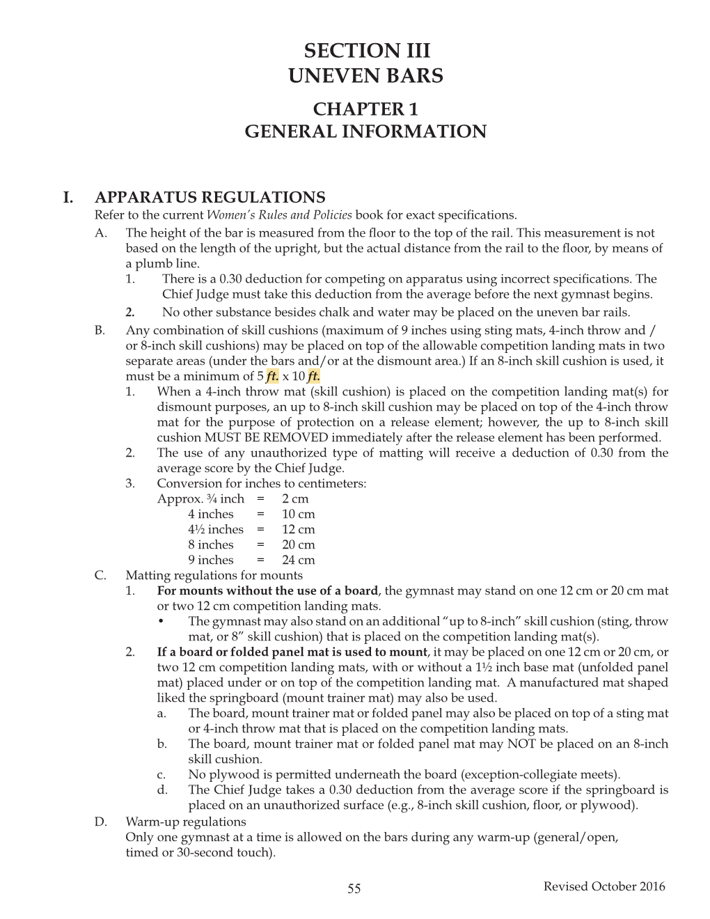 Section Iii Uneven Bars Chapter 1 General Information