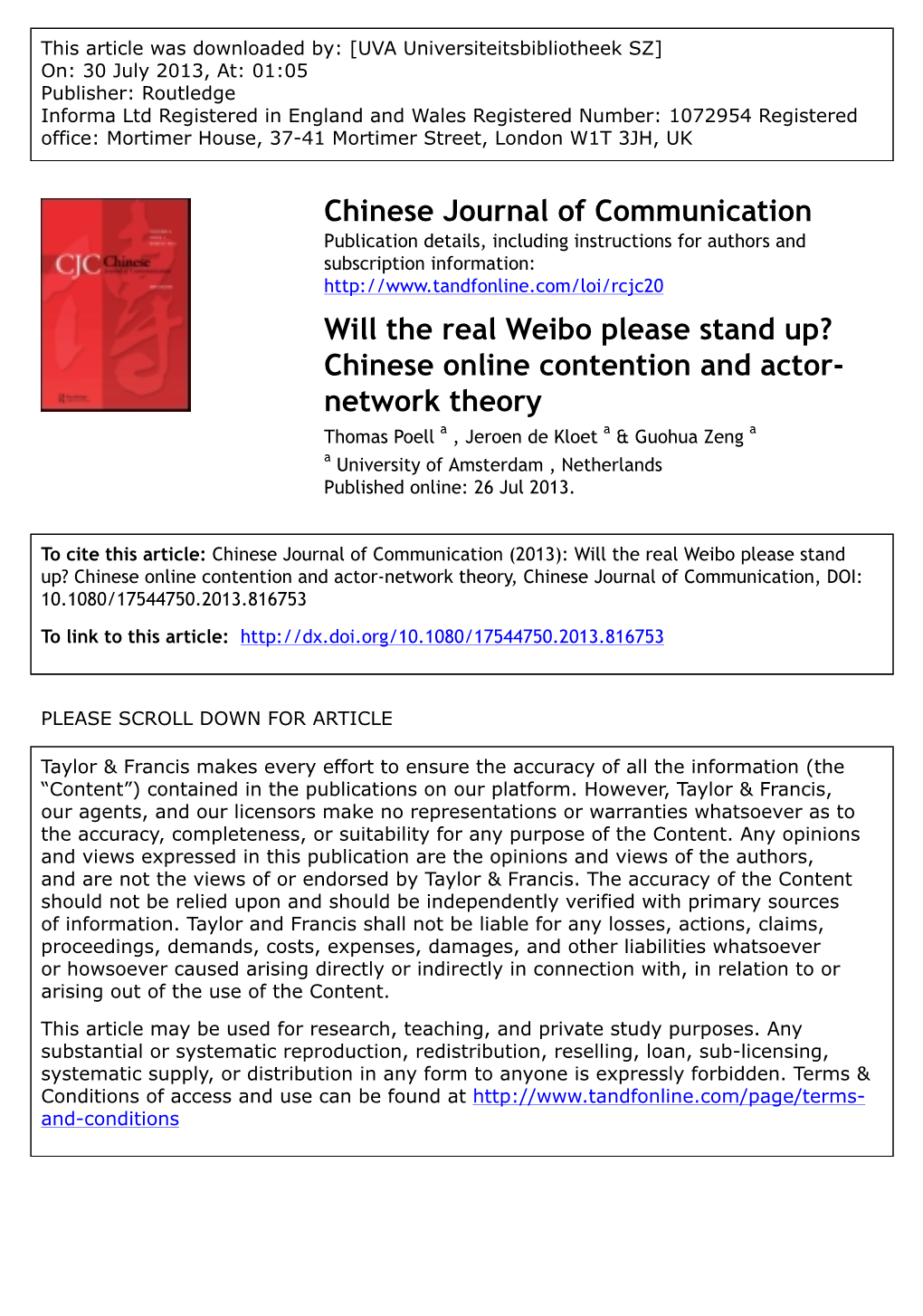 Will the Real Weibo Please Stand Up? Chinese Online Contention And