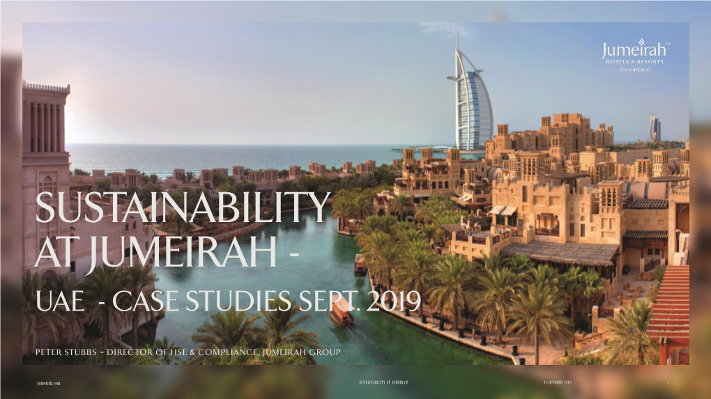 Sustainability at Jumeirah - Uae - Case Studies Sept