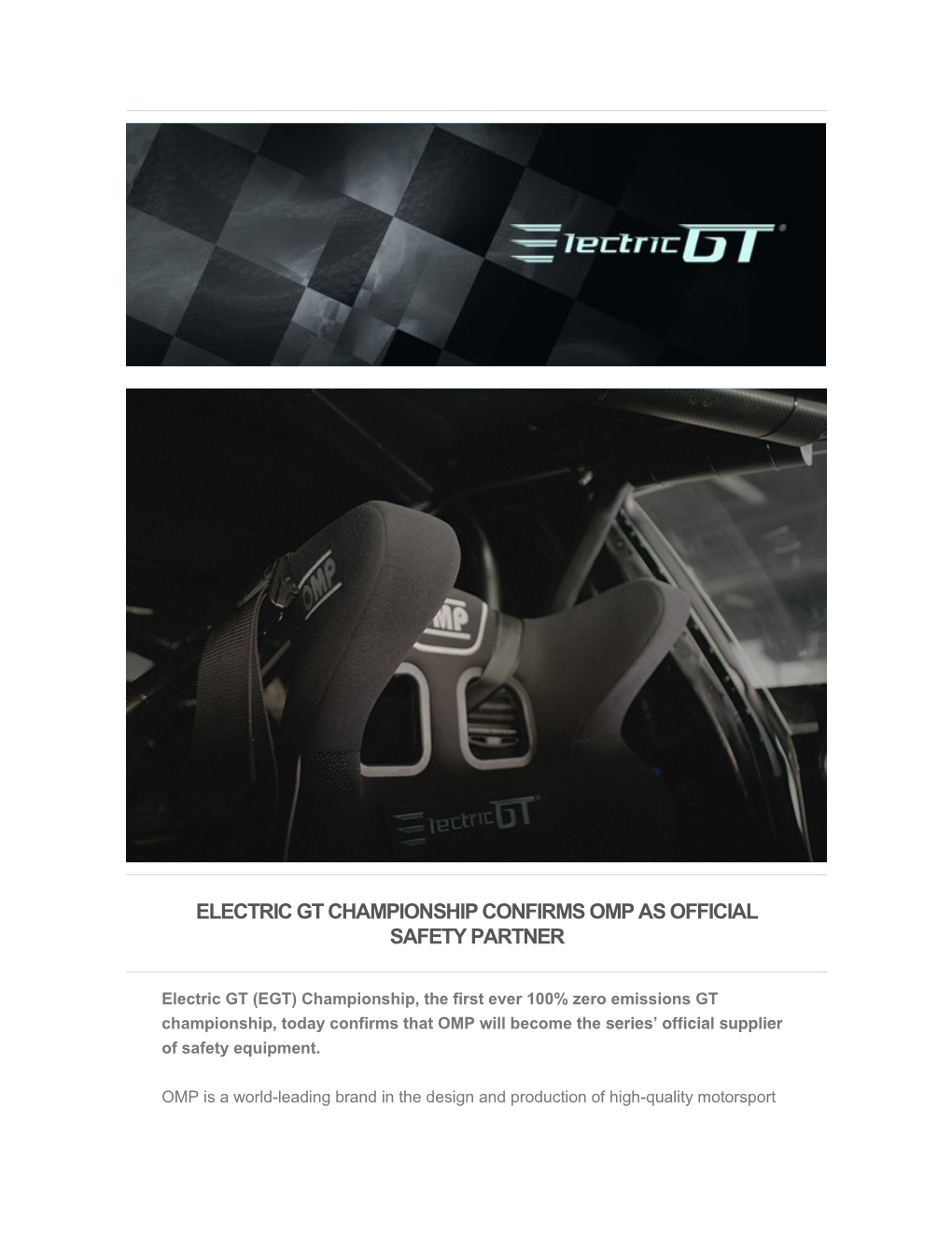 Electric Gt Championship Confirms Omp As Official Safety Partner