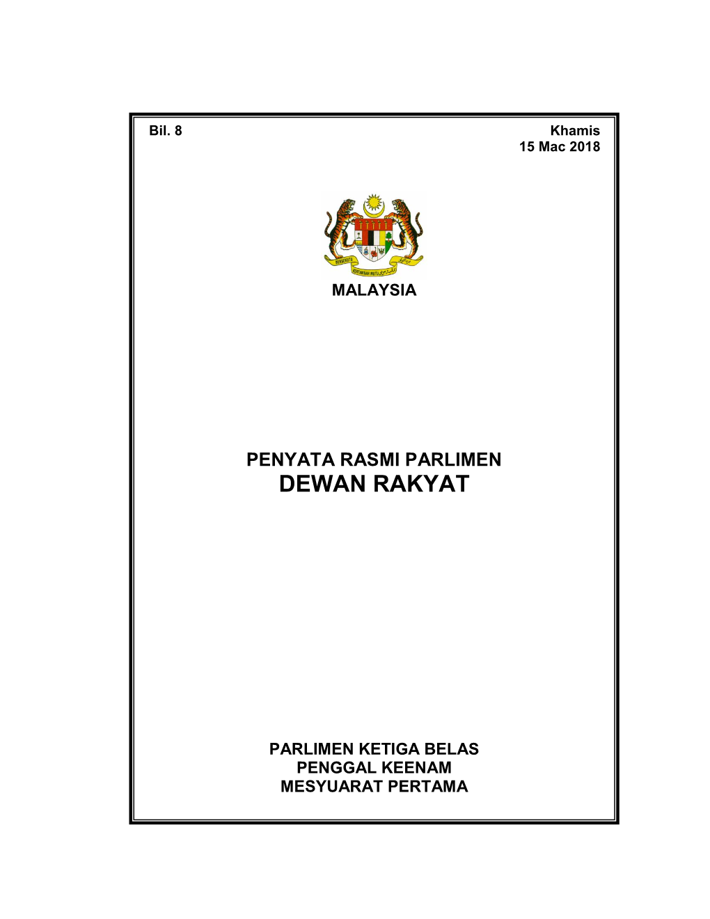 Penyata Rasmi Parlimen Dewan Rakyat