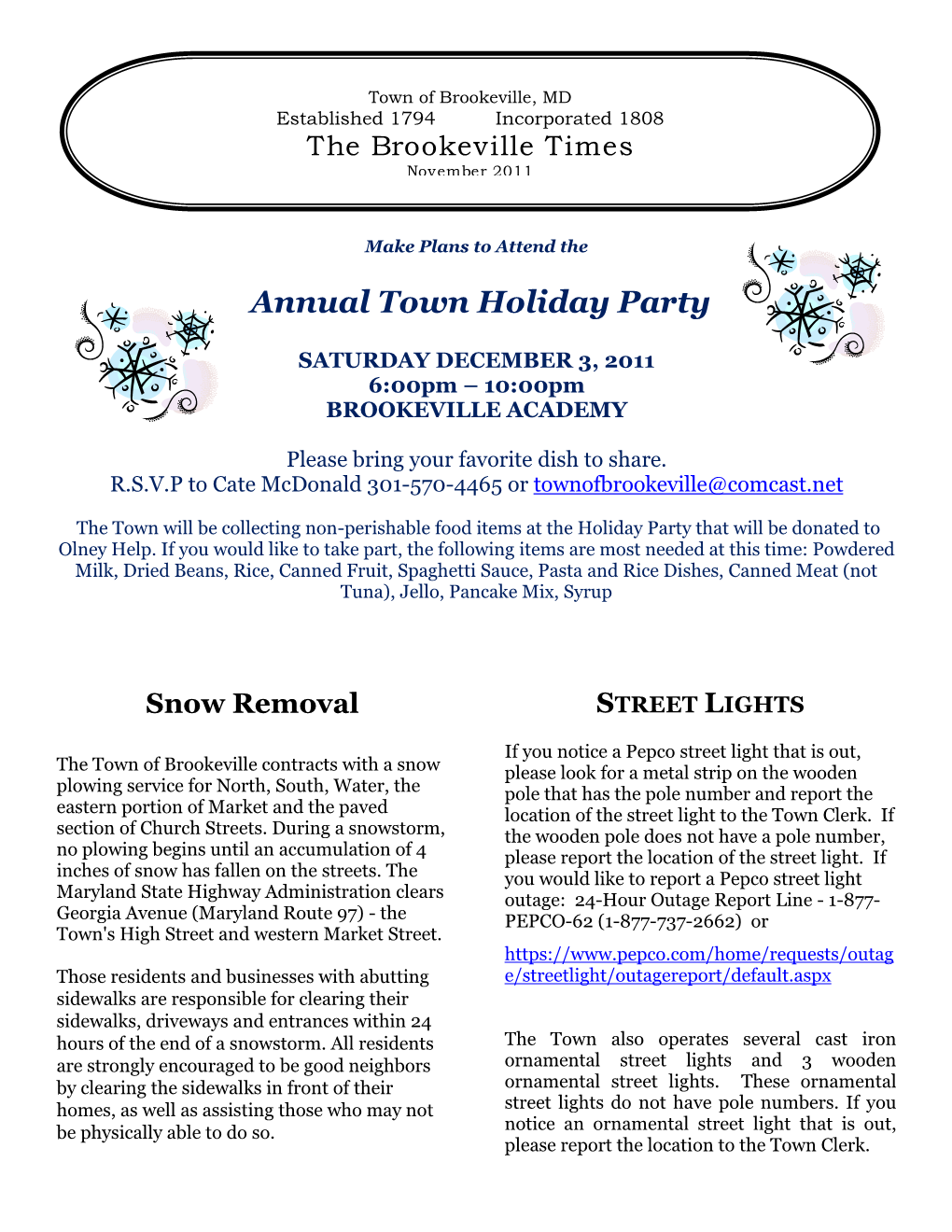 Annual Town Holiday Party