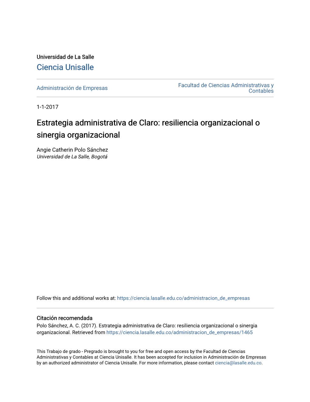 Estrategia Administrativa De Claro: Resiliencia Organizacional O Sinergia Organizacional