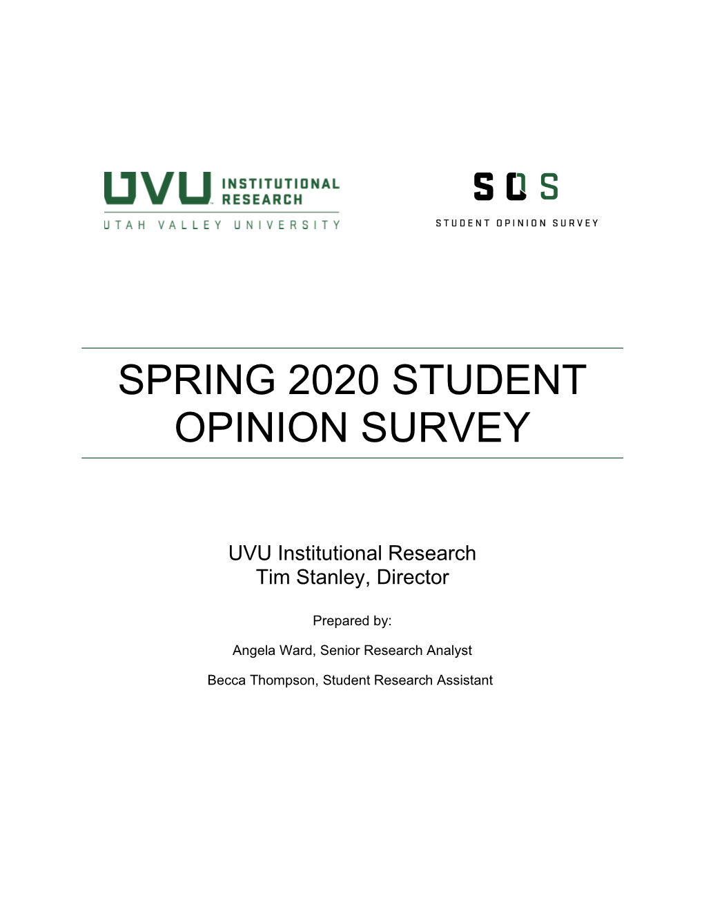Spring 2020 Student Opinion Survey