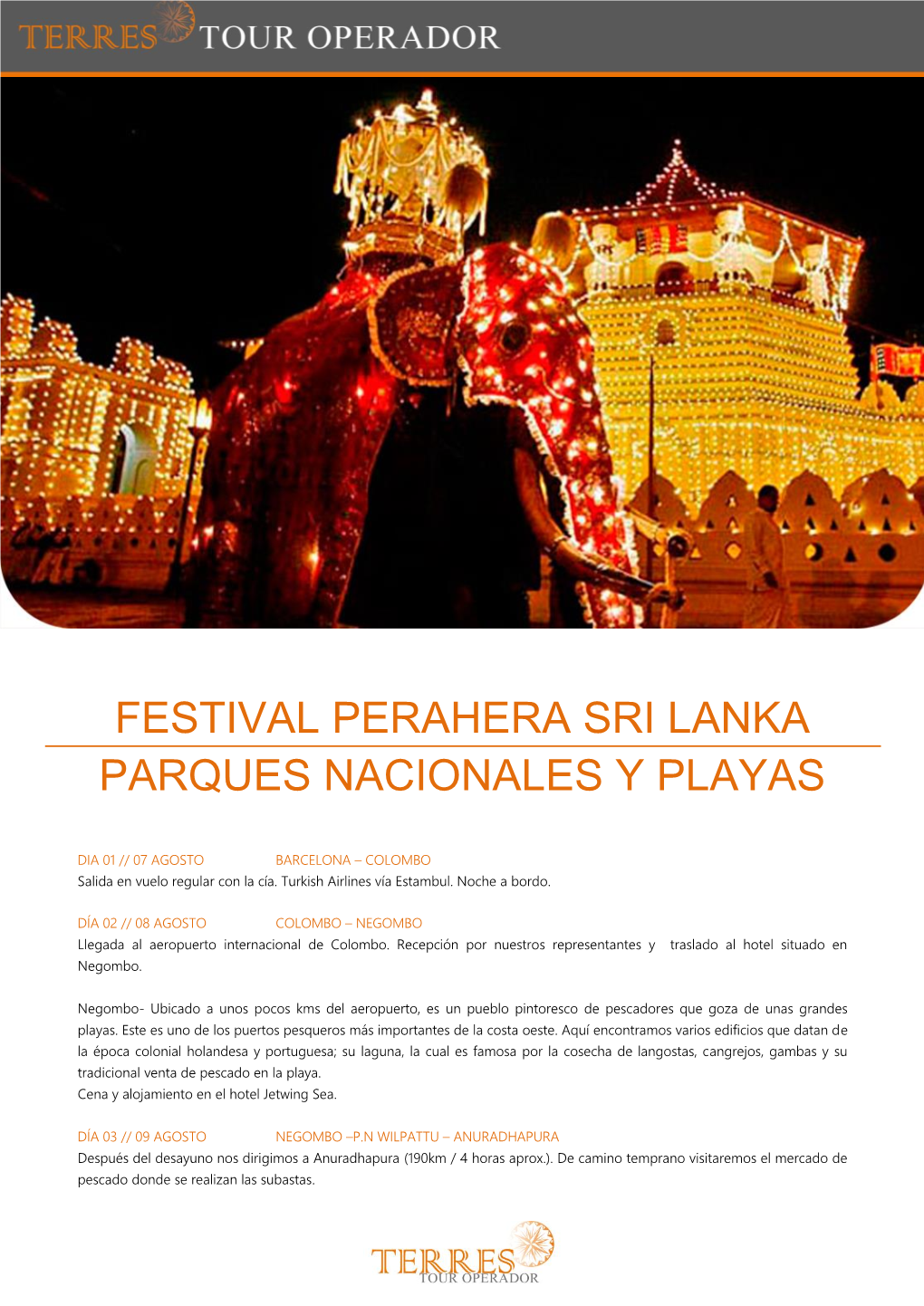 Festival Perahera Sri Lanka Parques Nacionales Y Playas