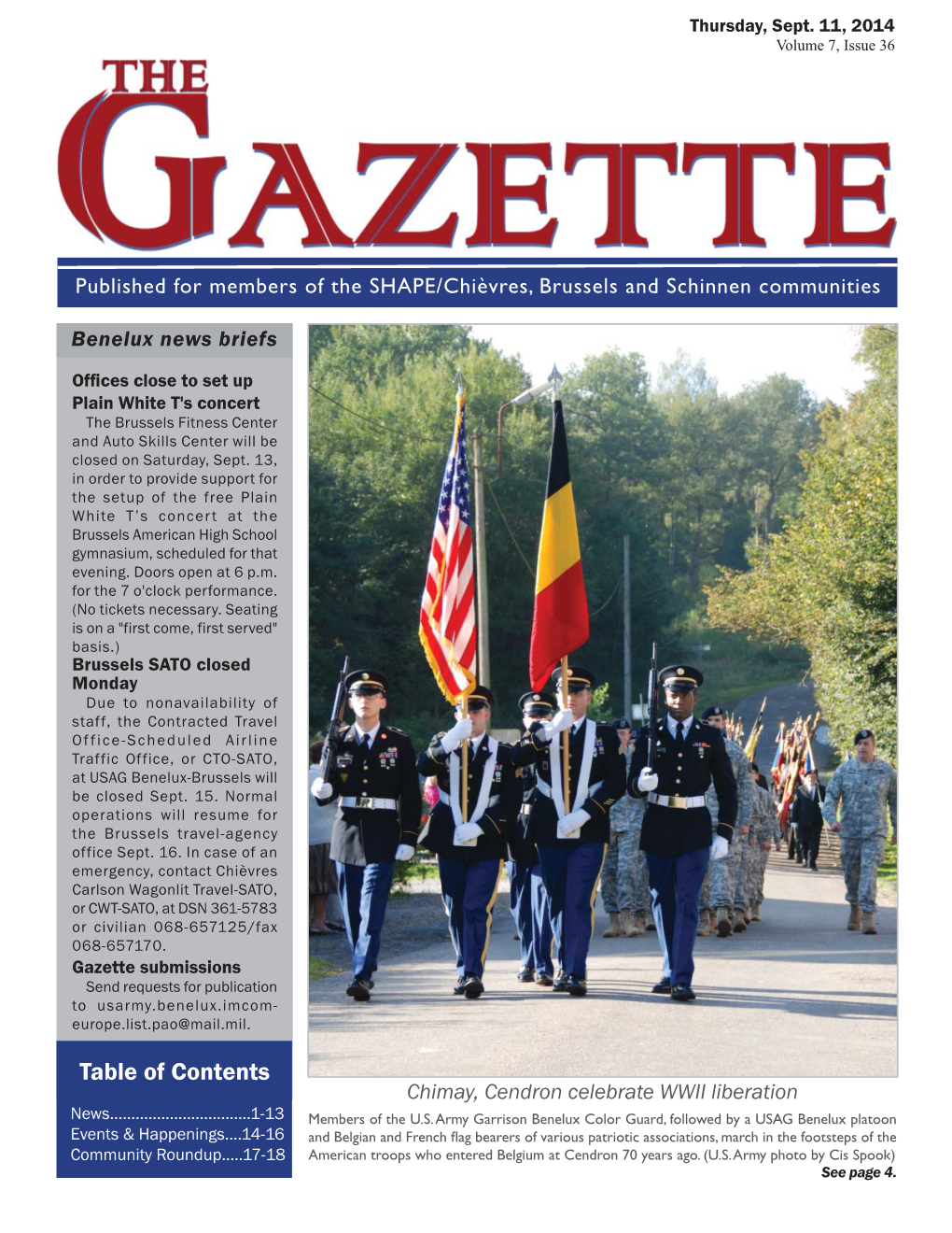 Table of Contents Chimay, Cendron Celebrate WWII Liberation News