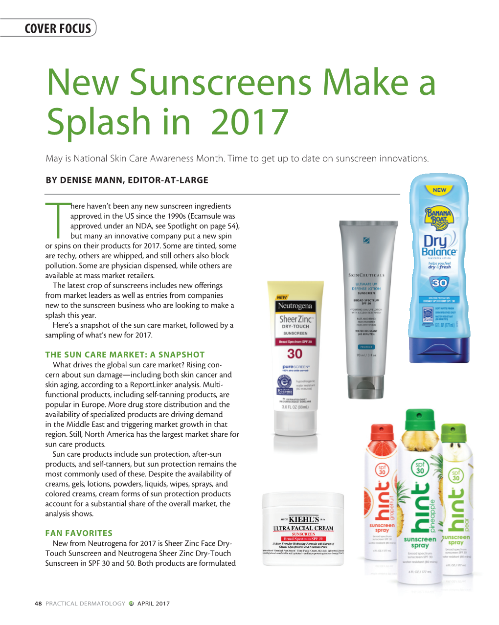 New Sunscreens Make a Splash in 2017