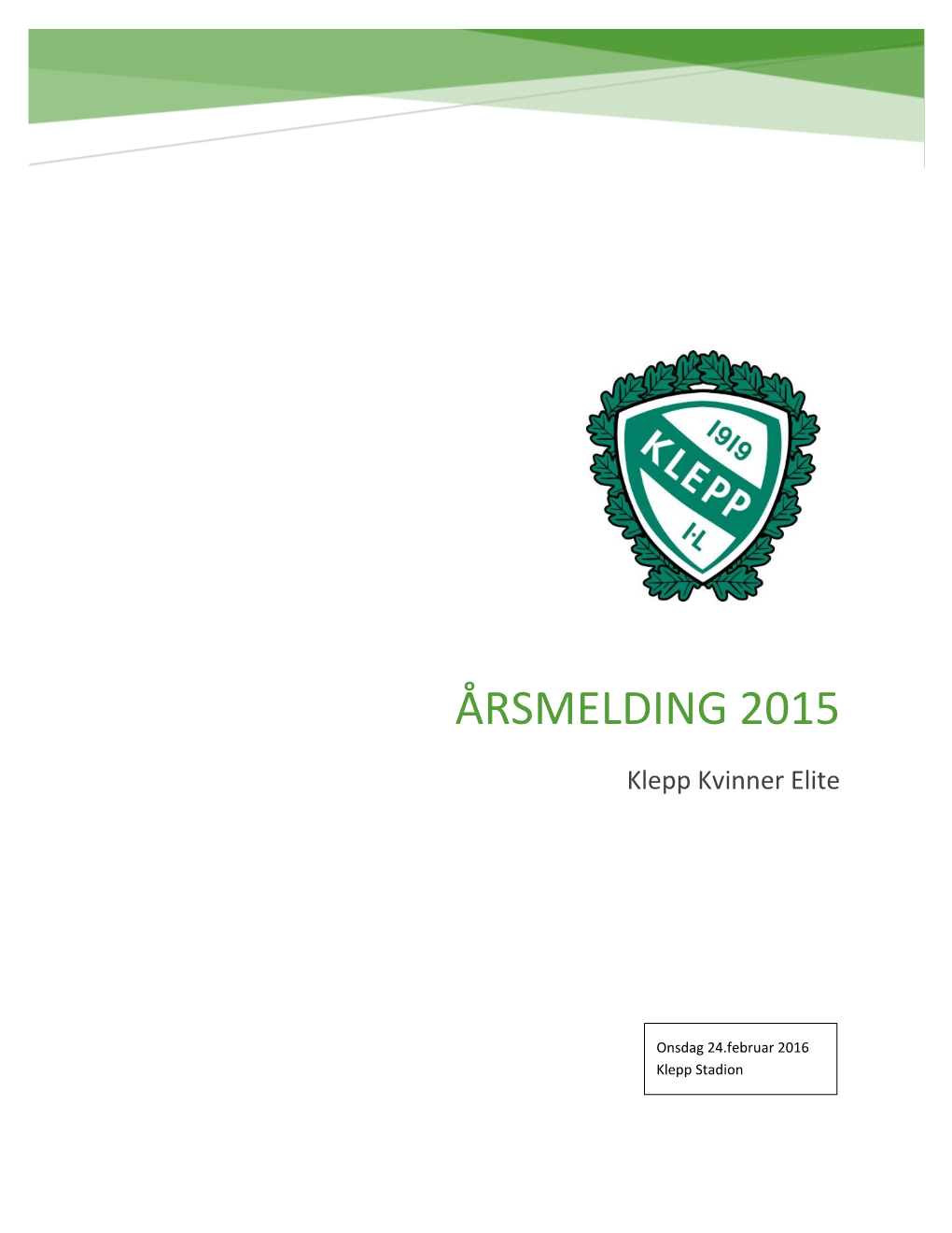 Årsmelding 2015