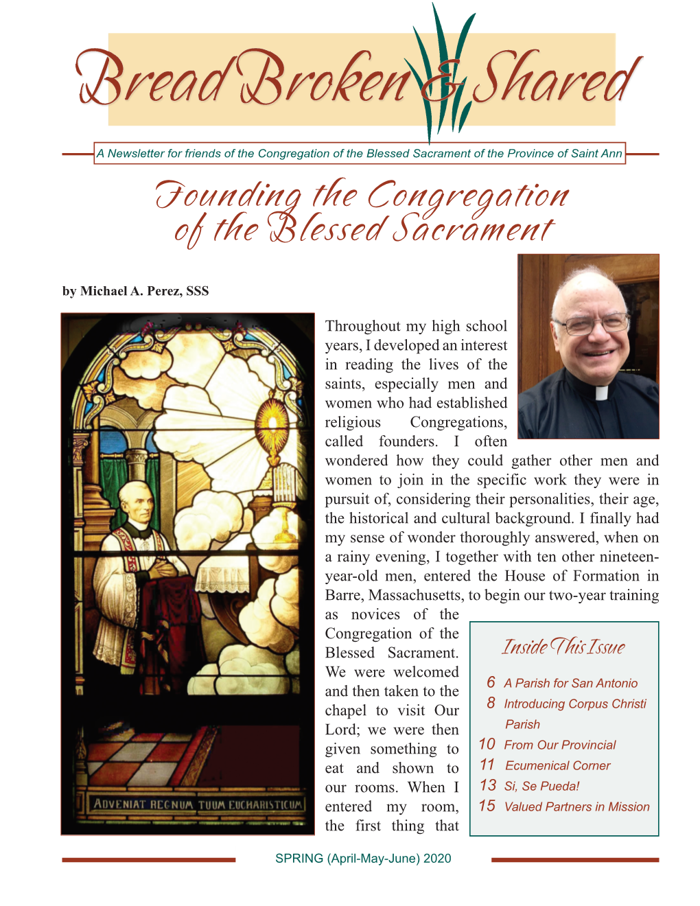 Founding the Congregation of the Blessed Sacrament by Michael A