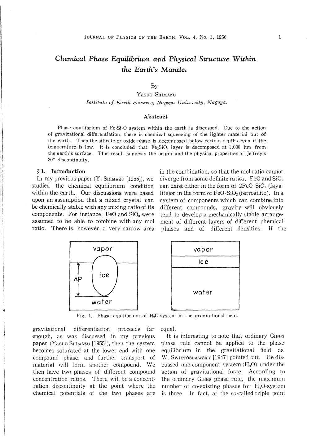 Chemical Phase Equilibrium and Physical Structure Within the Earth's Mantle