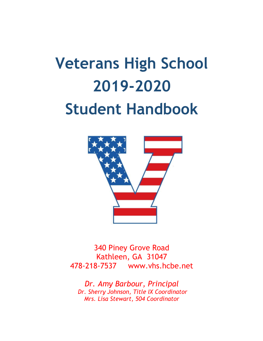 Veterans High School 2019-2020 Student Handbook