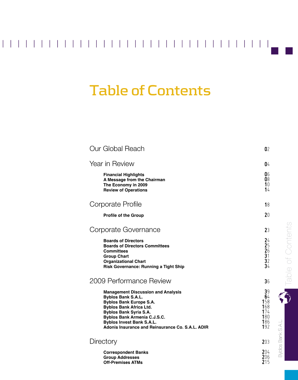 Table of Contents