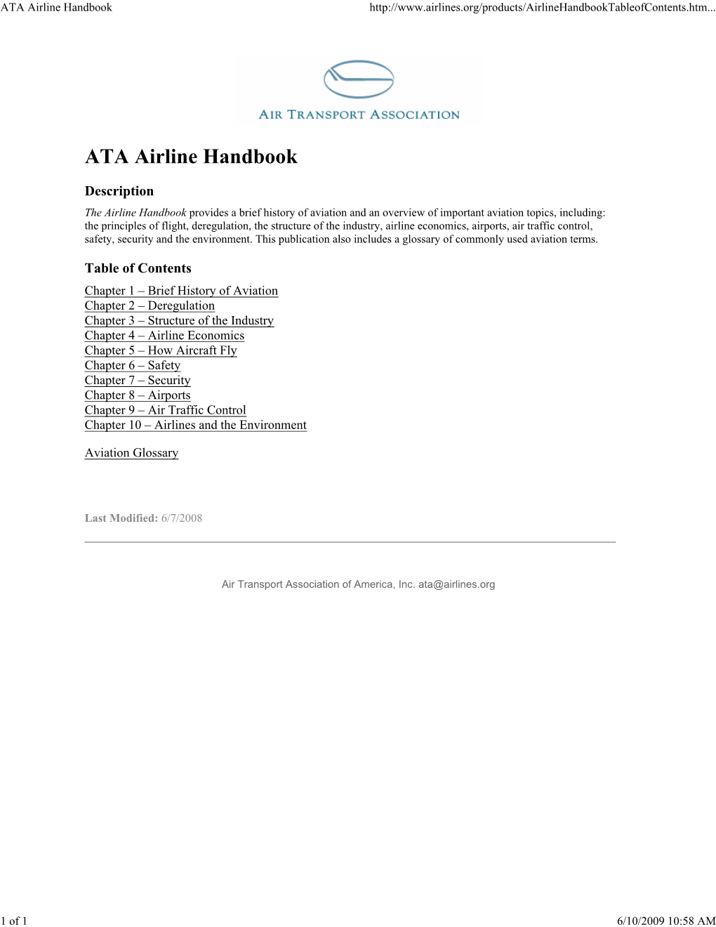 ATA Airline Handbook