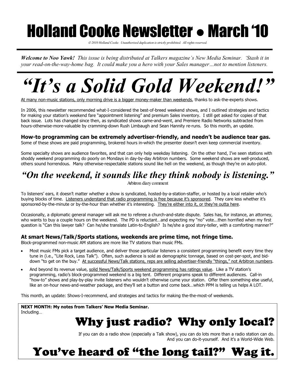 Sold Gold Weekend