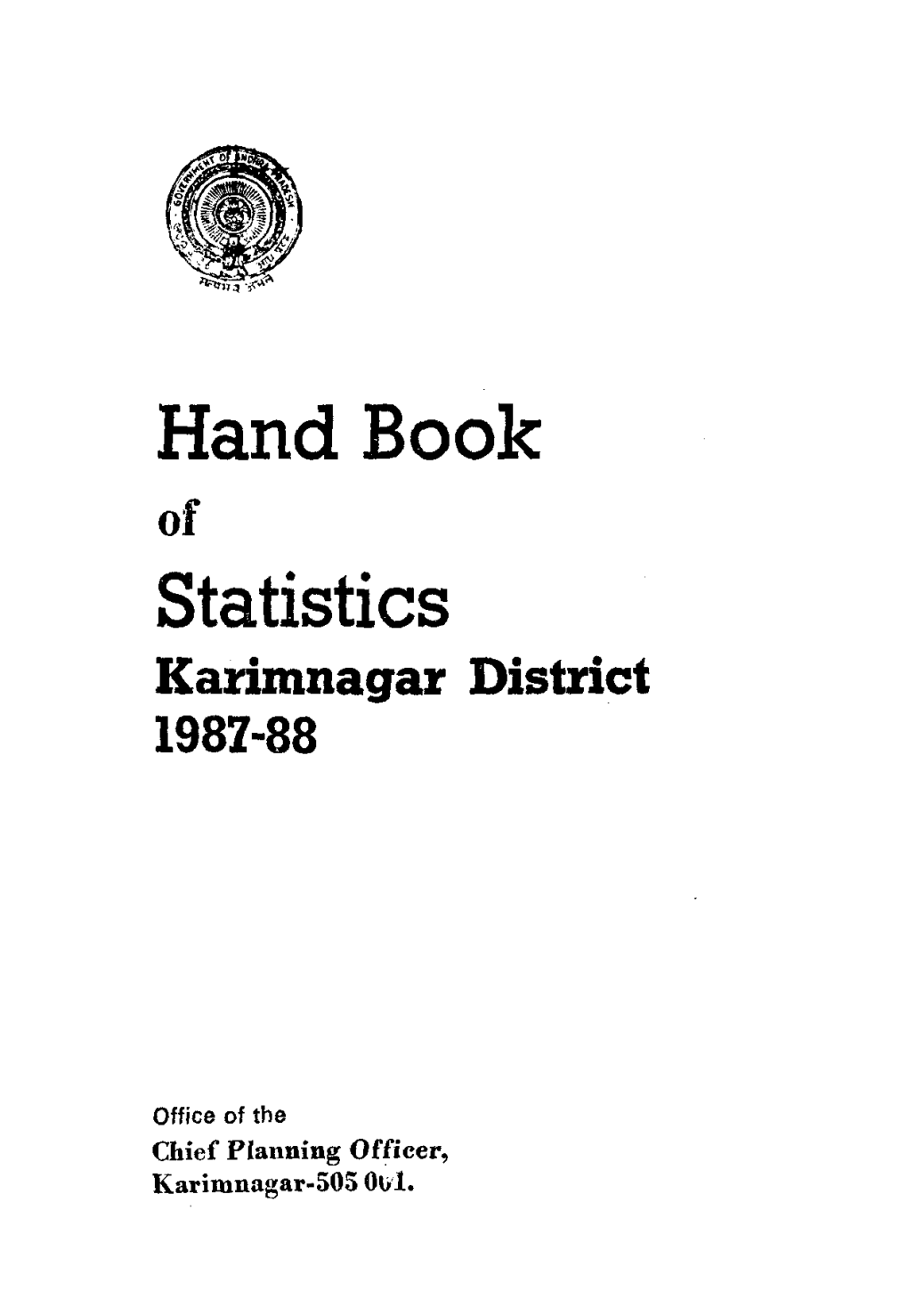 Statistics Karimnagar District 1987-88