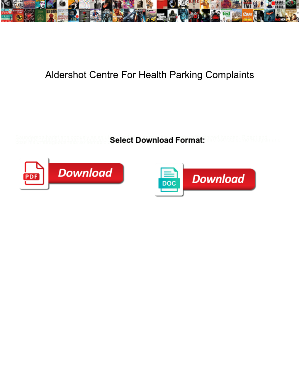 Aldershot Centre for Health Parking Complaints