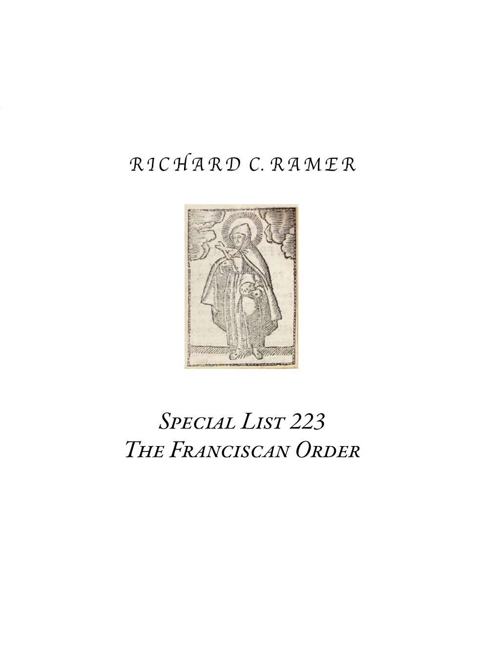 Special List 223 the Franciscan Order 2 Richardrichard C
