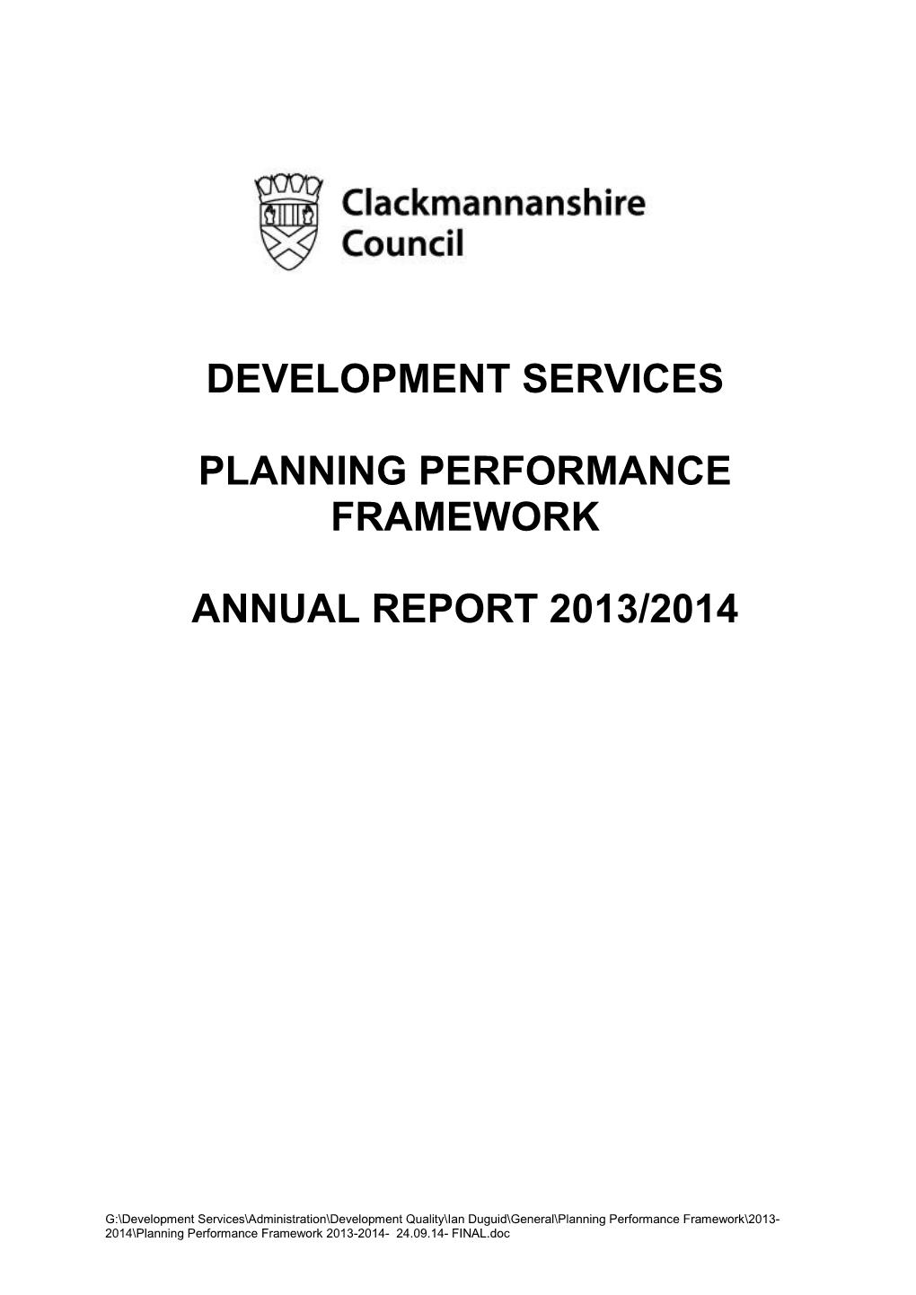 Development Services Planning Performance