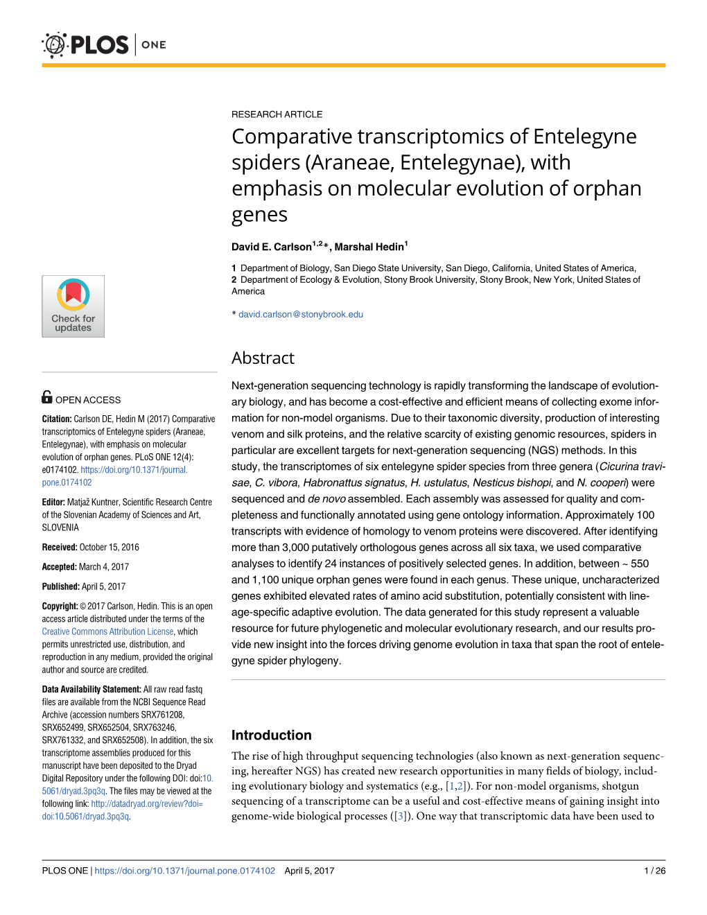 With Emphasis on Molecular Evolution of Orphan Genes