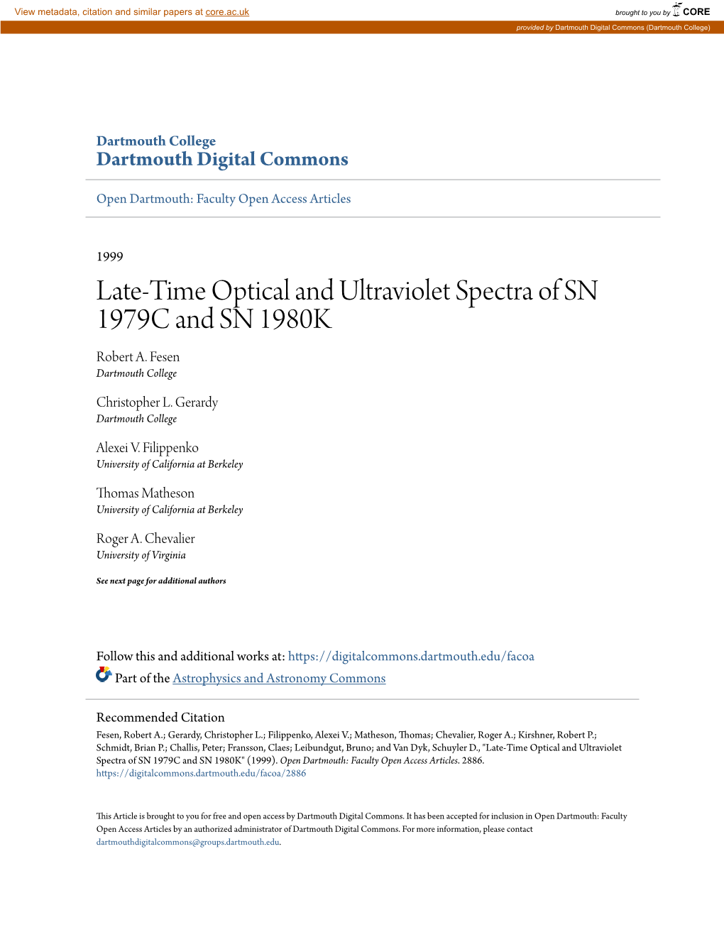 Late-Time Optical and Ultraviolet Spectra of SN 1979C and SN 1980K Robert A