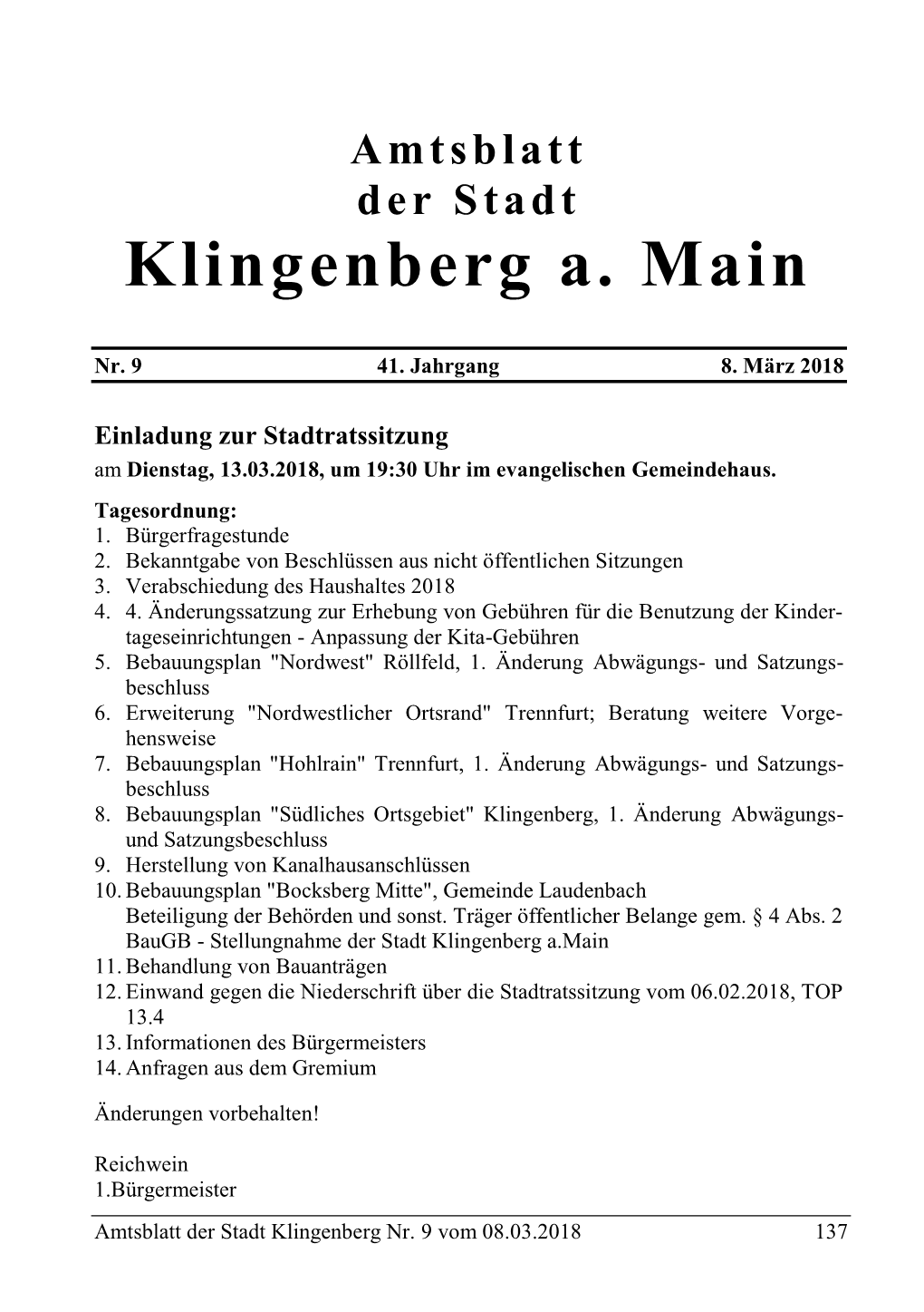 Klingenberg A. Main