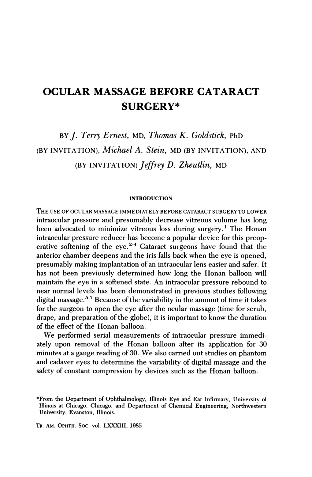 Ocular Massage Before Cataract Surgery*