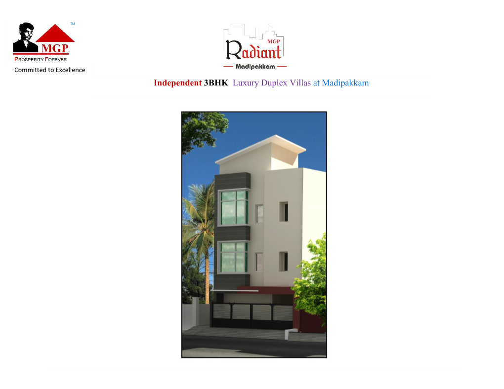 Independent 3BHK Luxury Duplex Villas at Madipakkam