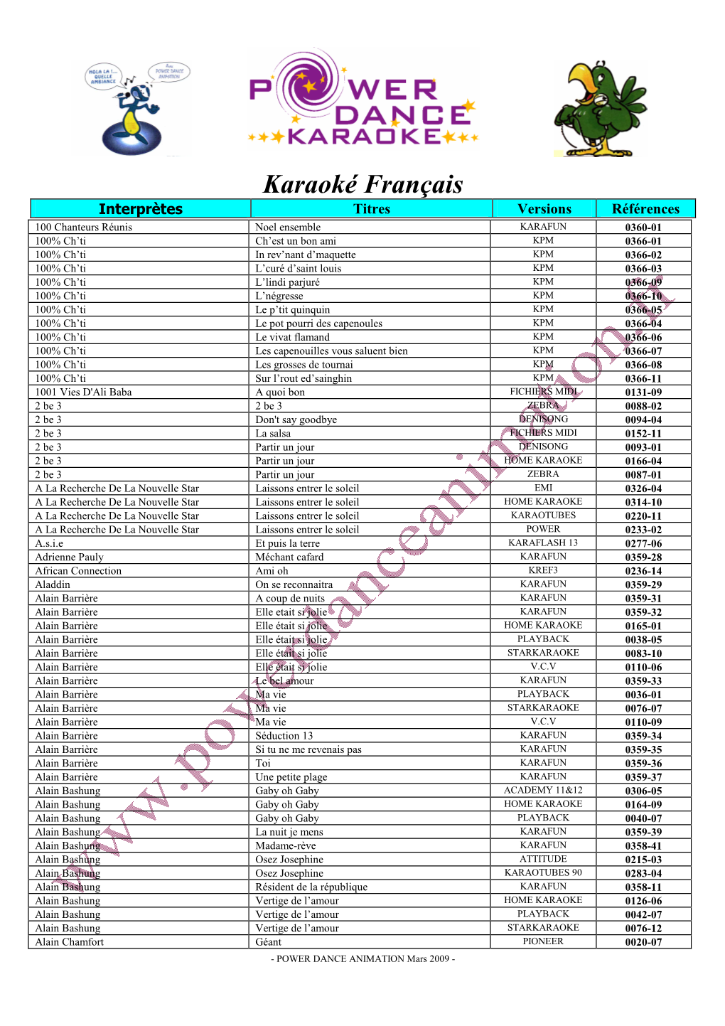 01 Karaoké Francais Fini 2009