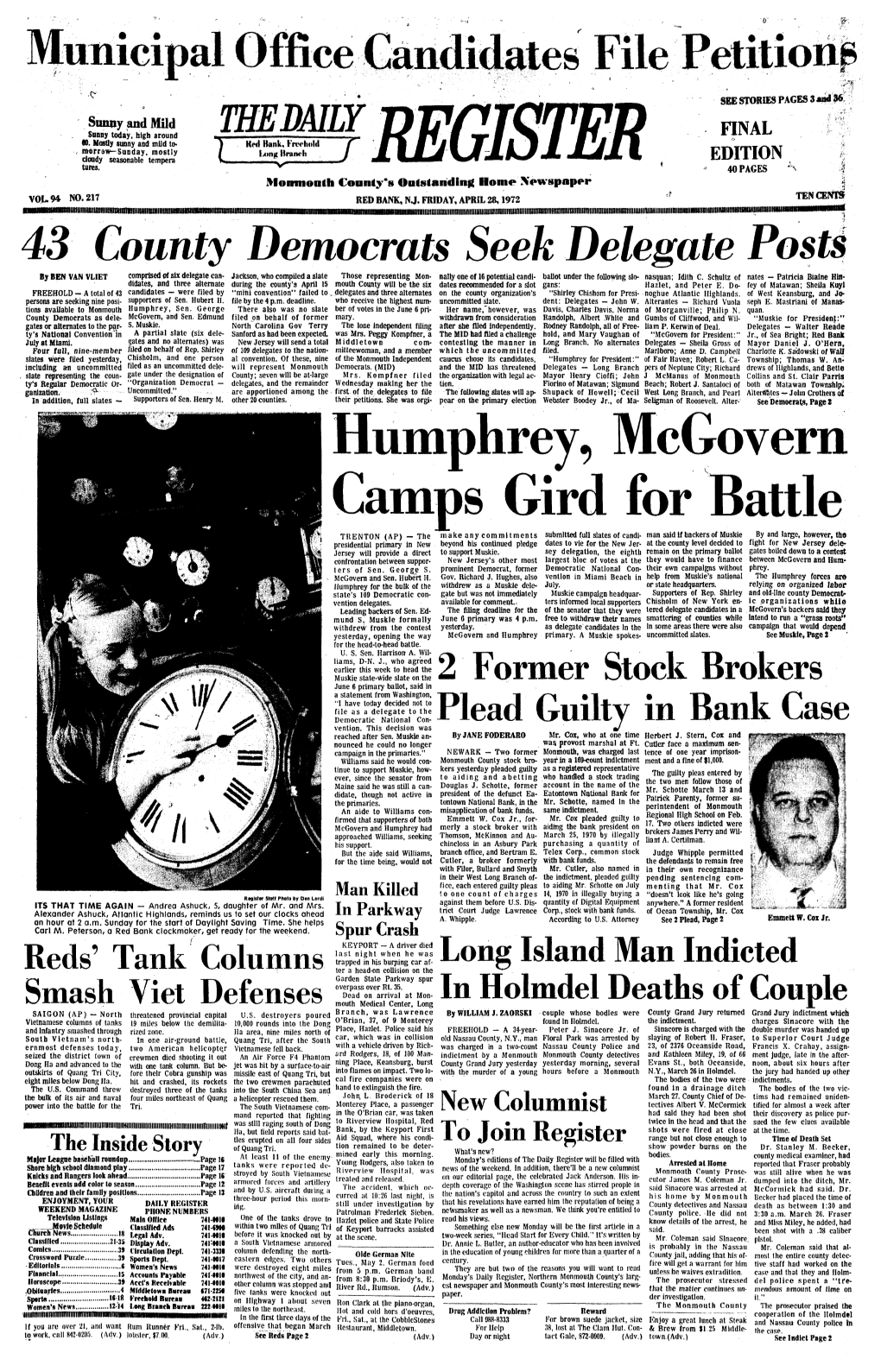 Humphrey, Mcgovern Camps Gird for Battle