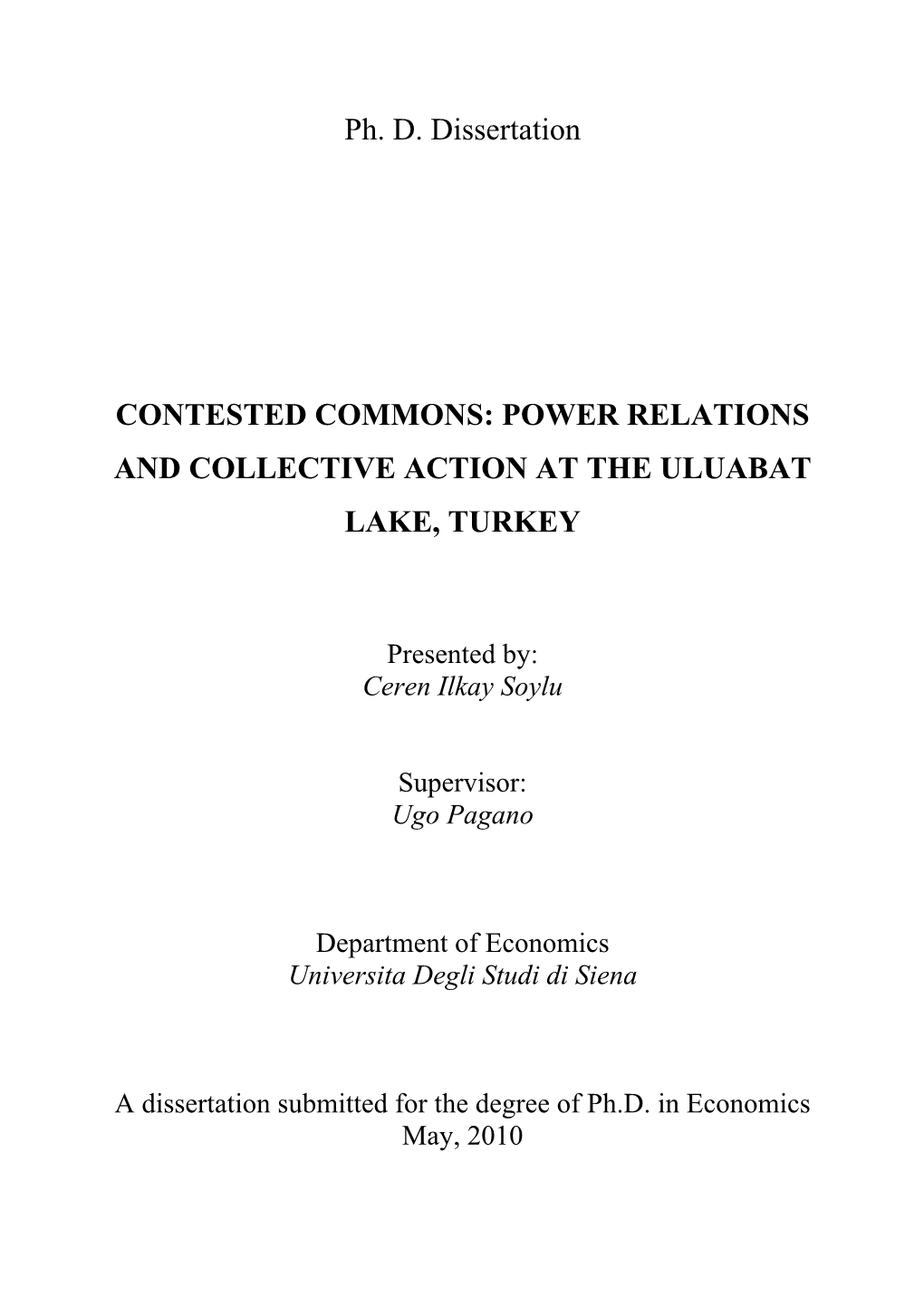 Power Relations and Collective Action at the Uluabat Lake, Turkey