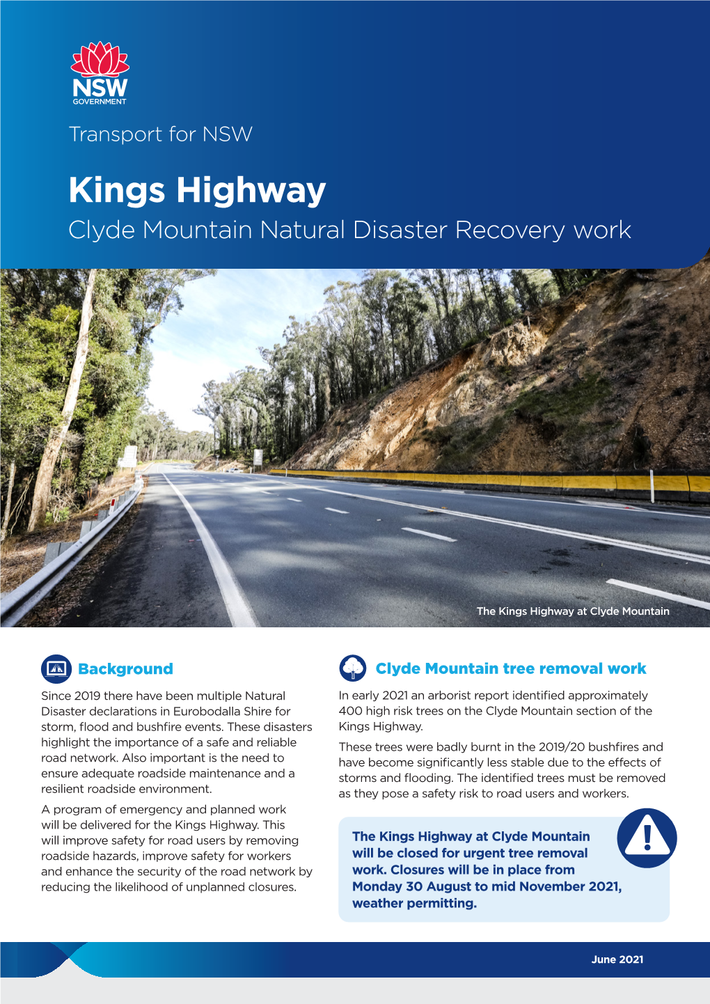 Kings Highway Clyde Mountain Natural Disaster Recovery Work
