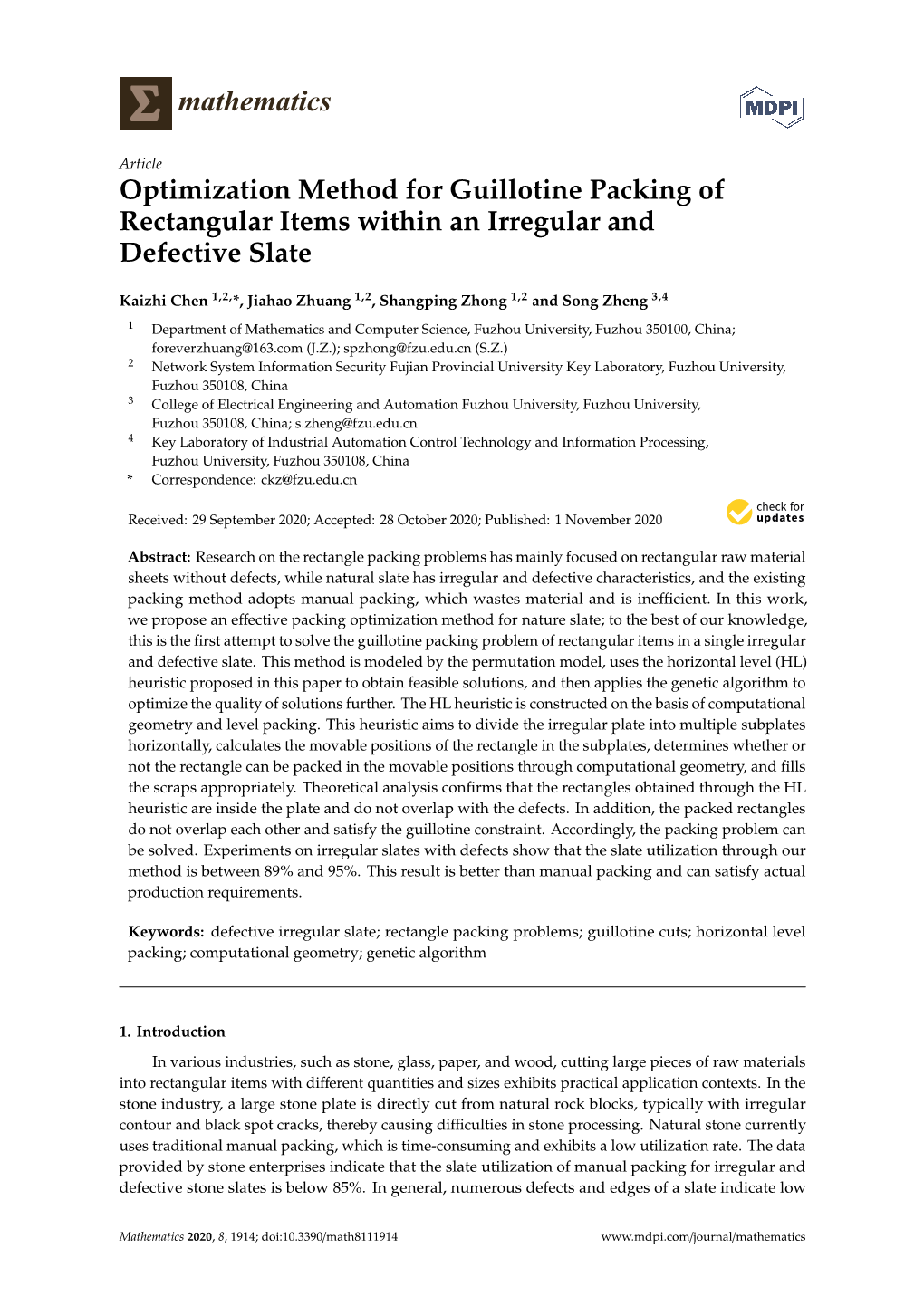 Optimization Method for Guillotine Packing of Rectangular Items Within an Irregular and Defective Slate