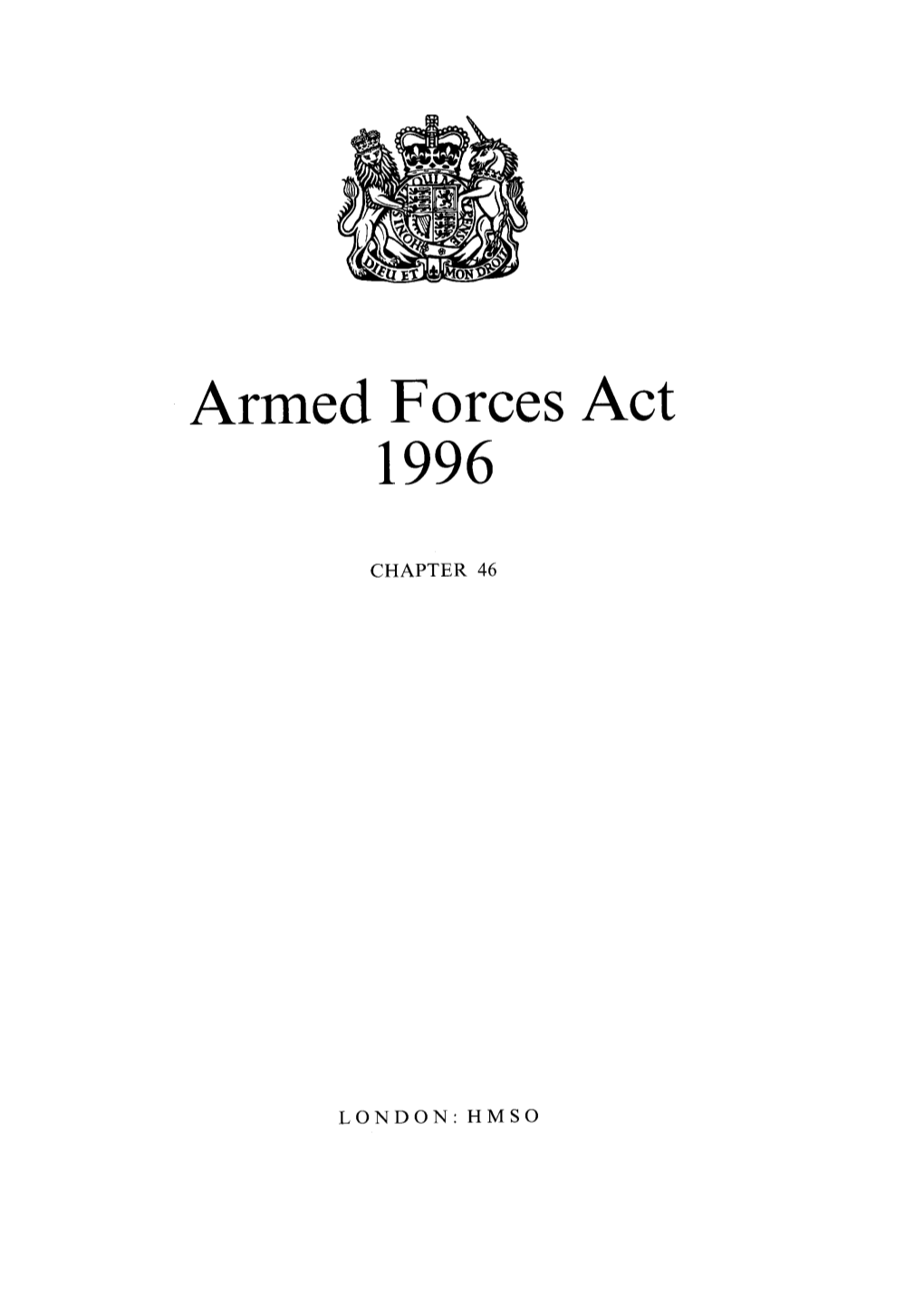 Armed Forces Act 1996