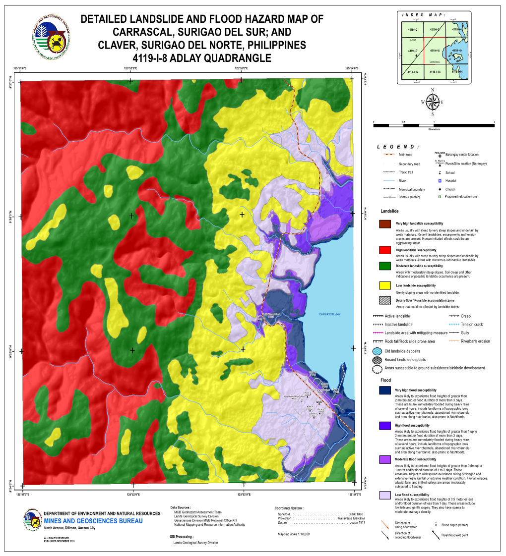 Detailed Landslide and Flood Hazard Map of Carrascal, Surigao Del
