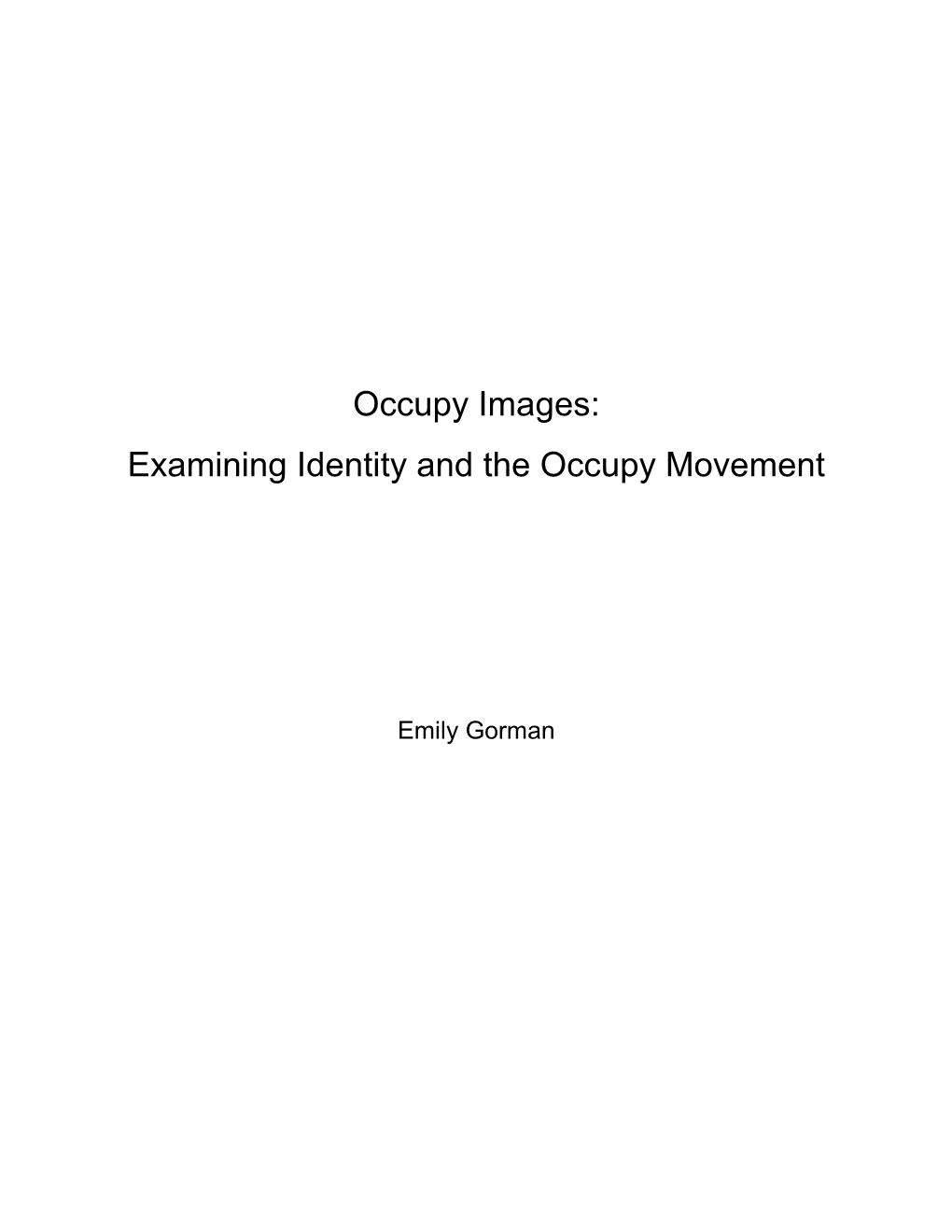 Examining Identity and the Occupy Movement